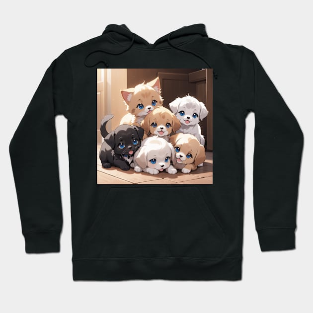 Cute little kittens and puppies Hoodie by Spaceboyishere